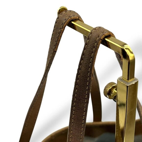 JIMMY CHOO Sasha S Studded Tote Bag Beige Gold Leather Handbag - Picture 6 of 9